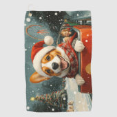 Basenji-hond rollercoaster Kerstmis Golfhanddoek (Voorkant)