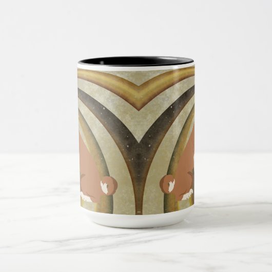 Basenji Hond Rood en Wit op wervelende achtergrond Mok (Midden)