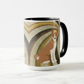 Basenji Hond Rood en Wit op wervelende achtergrond Mok (Voorkant rechts)