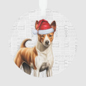 Basenji Hond Vakantie Kerstfoto Ornament (achterkant)