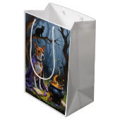 Basenji-hond Whimsicale Halloween-schildering Medium Cadeauzakje (Achterkant Gekanteld)