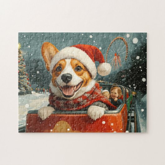 Basenji Honden Achtbaan Kerstmis Legpuzzel (Horizontaal)