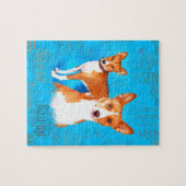 Basenji-honden met Word Cloud Pattern Legpuzzel (Horizontaal)