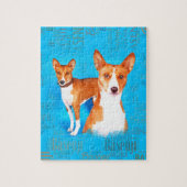 Basenji-honden met Word Cloud Pattern Legpuzzel (Verticaal)