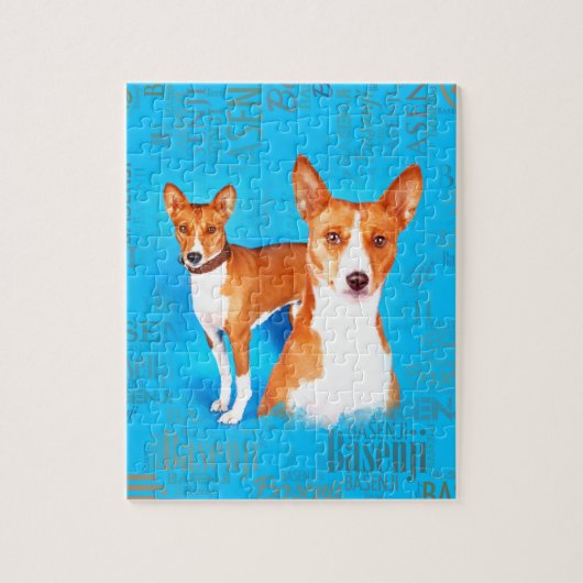 Basenji-honden met Word Cloud Pattern Legpuzzel (Verticaal)