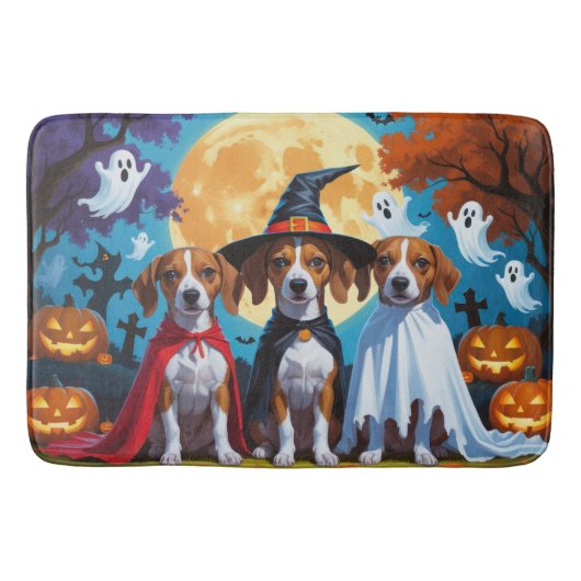 Basenji Honden Pompoen Halloween Grappig Badmat (Voorkant)