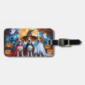 Basenji Honden Pompoen Halloween Grappig Bagagelabel (Voorkant horizontaal)