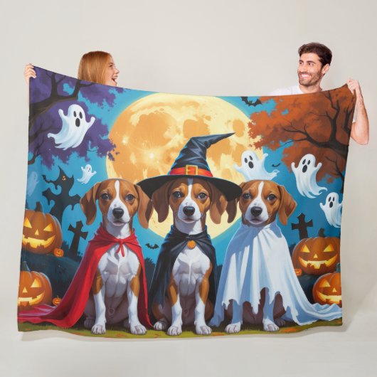 Basenji Honden Pompoen Halloween Grappig Fleece Deken (In situ)