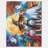 Basenji Honden Pompoen Halloween Grappig Fleece Deken (Voorkant)