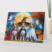 Basenji Honden Pompoen Halloween Grappig Kaart (Voorkant)