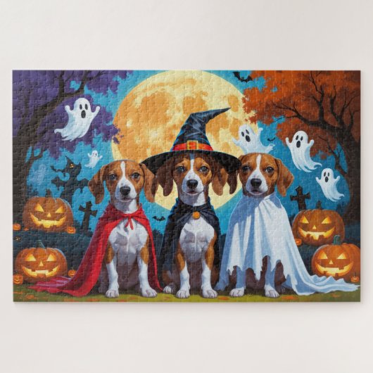 Basenji Honden Pompoen Halloween Grappig Legpuzzel (Horizontaal)