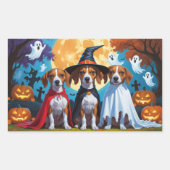 Basenji Honden Pompoen Halloween Grappig Rechthoekige Sticker (Voorkant)