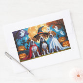 Basenji Honden Pompoen Halloween Grappig Rechthoekige Sticker (Envelop)