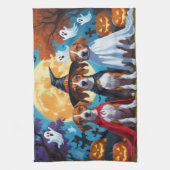 Basenji Honden Pompoen Halloween Grappig Theedoek (Verticaal)