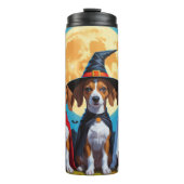 Basenji Honden Pompoen Halloween Grappig Thermosbeker (Voorkant)