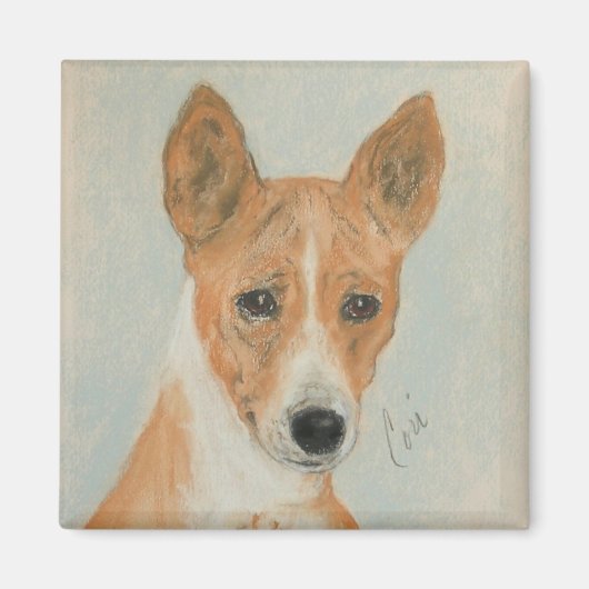 Basenji Hondenkunstmagneet Magneet (Voorkant)