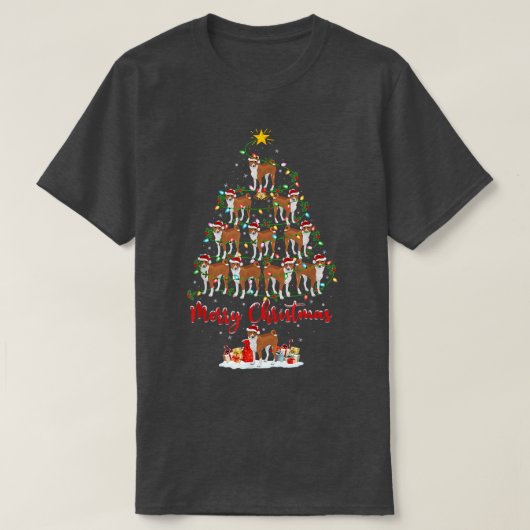 Basenji Hondenliefhebber Matching Santa Basenji Ke T-shirt (Design voorkant)