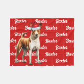 Basenji Hondennaam Patroon Kerstmis Fleece Deken (Voorkant (Horizontaal))