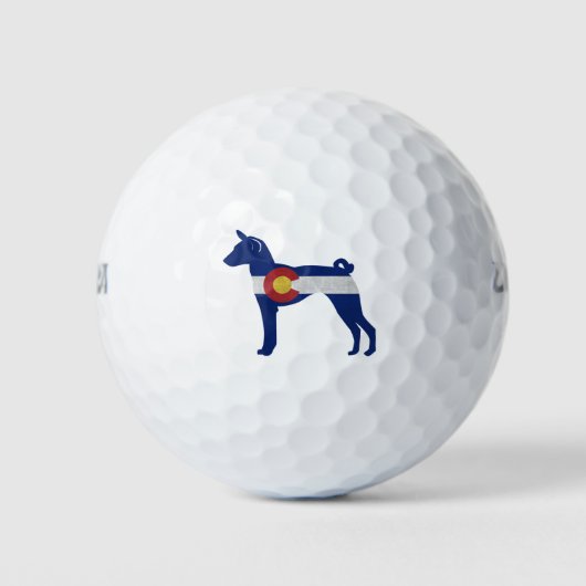 Basenji Hondenras Colorado Flag Silhouette Golfballen (Voorkant)