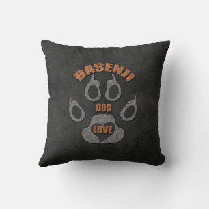 Basenji Hondenras Deep Grey en Brown Paw Kussen