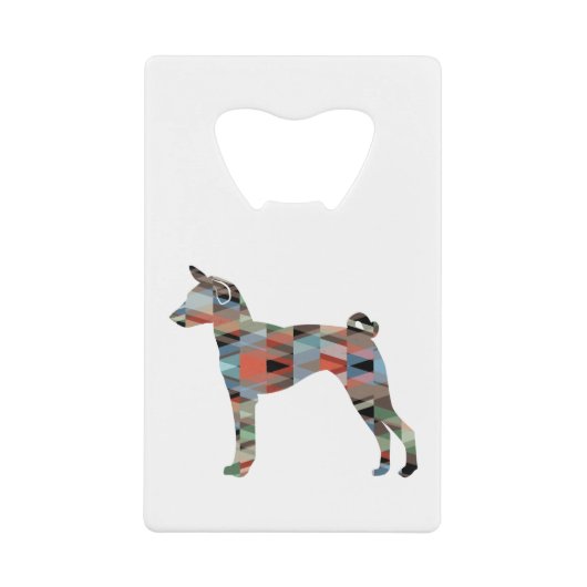Basenji Hondenras Geo Silhouette Pset Creditkaart Flessenopener (Voorkant)