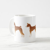 Basenji Hondenras Illustration Silhouette Koffiemok (Voorkant links)