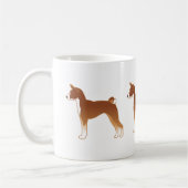 Basenji Hondenras Illustration Silhouette Koffiemok (Links)