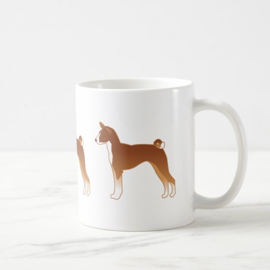 Basenji Hondenras Illustration Silhouette Koffiemok (Rechts)