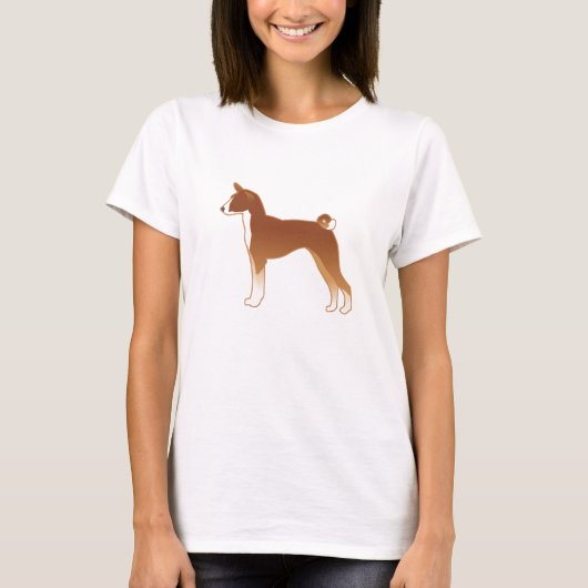 Basenji Hondenras Illustration Silhouette T-shirt (Voorkant)