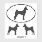 Basenji Hondenras Silhouet Vinyl Sticker Set (Vel)