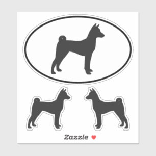 Basenji Hondenras Silhouet Vinyl Sticker Set
