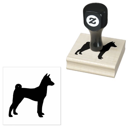 Basenji Hondenras Silhouette Rubberstempel (Gestempeld)
