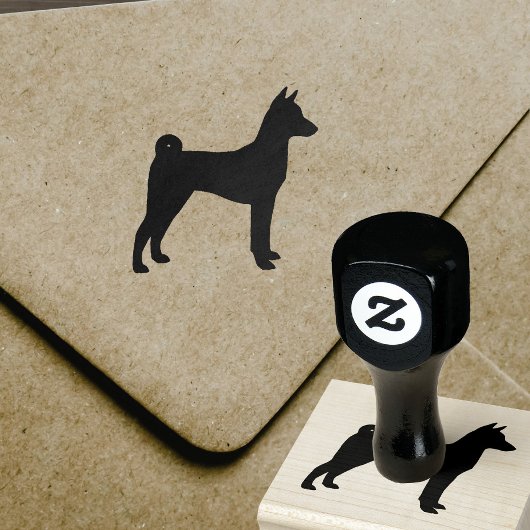 Basenji Hondenras Silhouette Rubberstempel