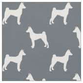 Basenji Hondenras Silhouettes Patterned Stof (Close Up)