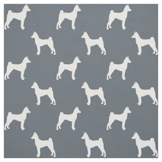 Basenji Hondenras Silhouettes Patterned Stof (Swatch)