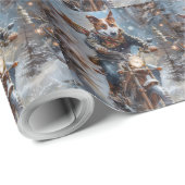 Basenji Hondenrit Motorfiets Kerstmis Cadeaupapier (Rol Hoek)