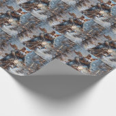 Basenji Hondenrit Motorfiets Kerstmis Cadeaupapier (Hoek)