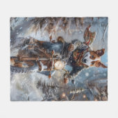 Basenji Hondenrit Motorfiets Kerstmis Fleece Deken (Voorkant (Horizontaal))