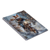 Basenji Hondenrit Motorfiets Kerstmis Notitieboek (Rechterzijde)