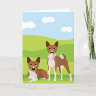 Basenji Hound Dog Animal Bubble Gum Kaart