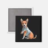 Basenji I Love mama Tattoo Dog Shirt Funny Mothers Magneet (Voorkant / Achterkant)