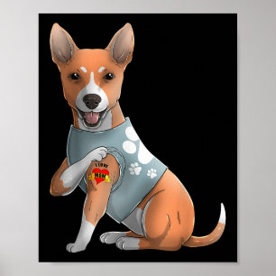 Basenji I Love mama Tattoo Dog Shirt Funny Mothers Poster