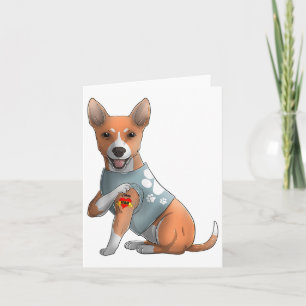 Basenji ik hou van mama tatoeage hond shirt grappi kaart