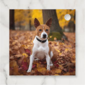 Basenji in Herfst laat Herfst inspireren Bedankjes Labels (Achterkant)