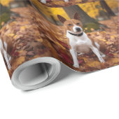Basenji in Herfst laat Herfst inspireren Cadeaupapier (Rol Hoek)