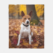 Basenji in Herfst laat Herfst inspireren Fleece Deken (Voorkant)