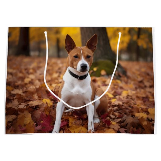 Basenji in Herfst laat Herfst inspireren Groot Cadeauzakje (Voorkant)