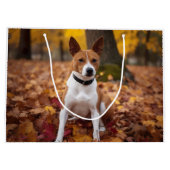 Basenji in Herfst laat Herfst inspireren Groot Cadeauzakje (Achterkant)