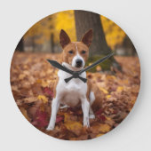 Basenji in Herfst laat Herfst inspireren Grote Klok (Voorkant)