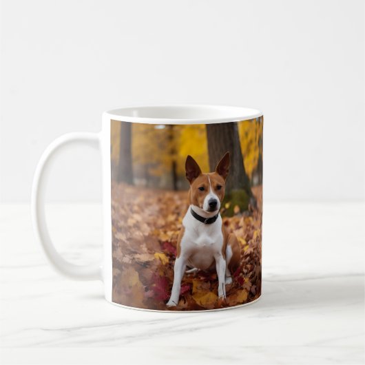 Basenji in Herfst laat Herfst inspireren Koffiemok (Links)